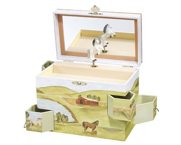 HideawayHorse Musical Treasure Box 7.75x4.5x6 Stee