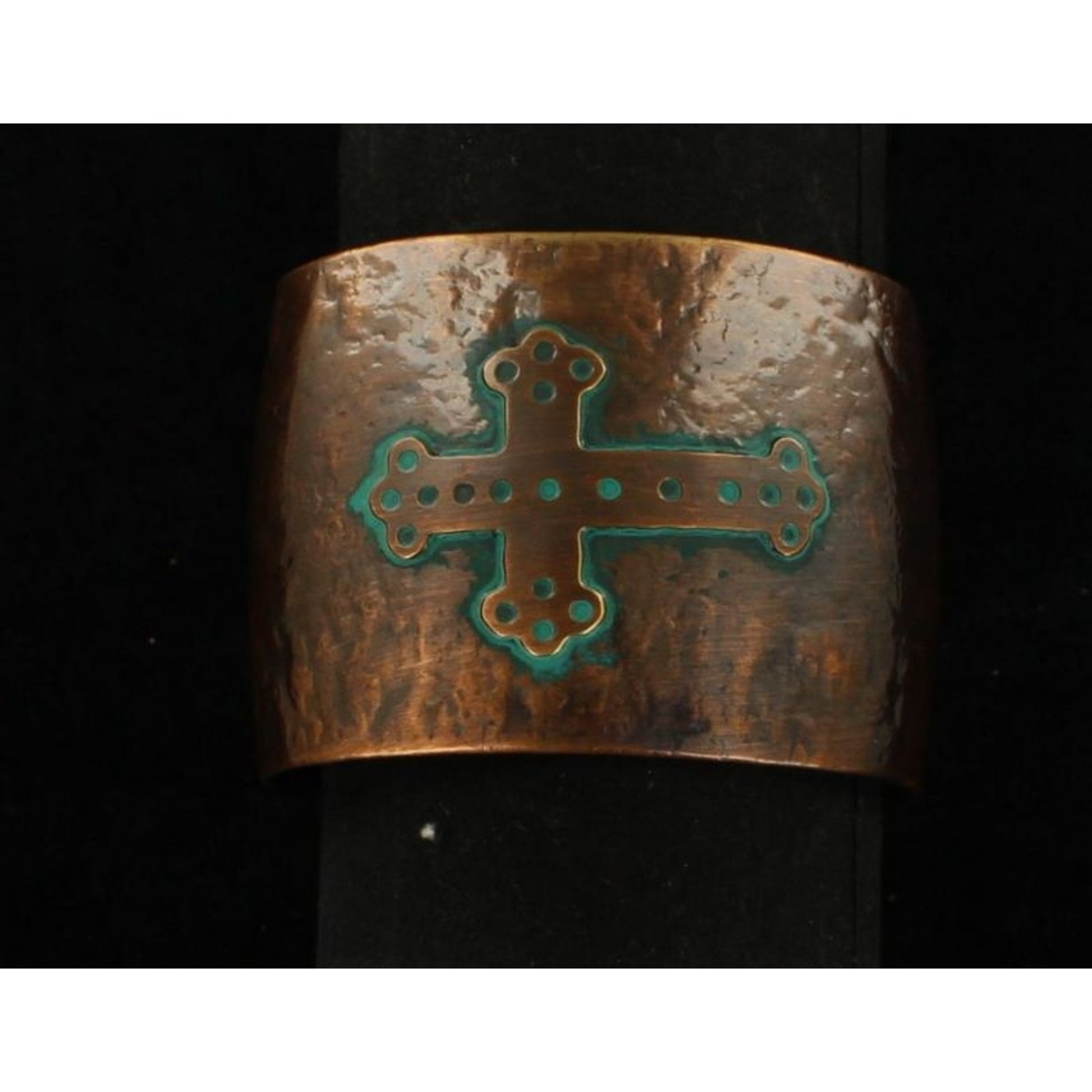 Blazin Roxx Hammer Copper Cross Cuff BraceletTurq