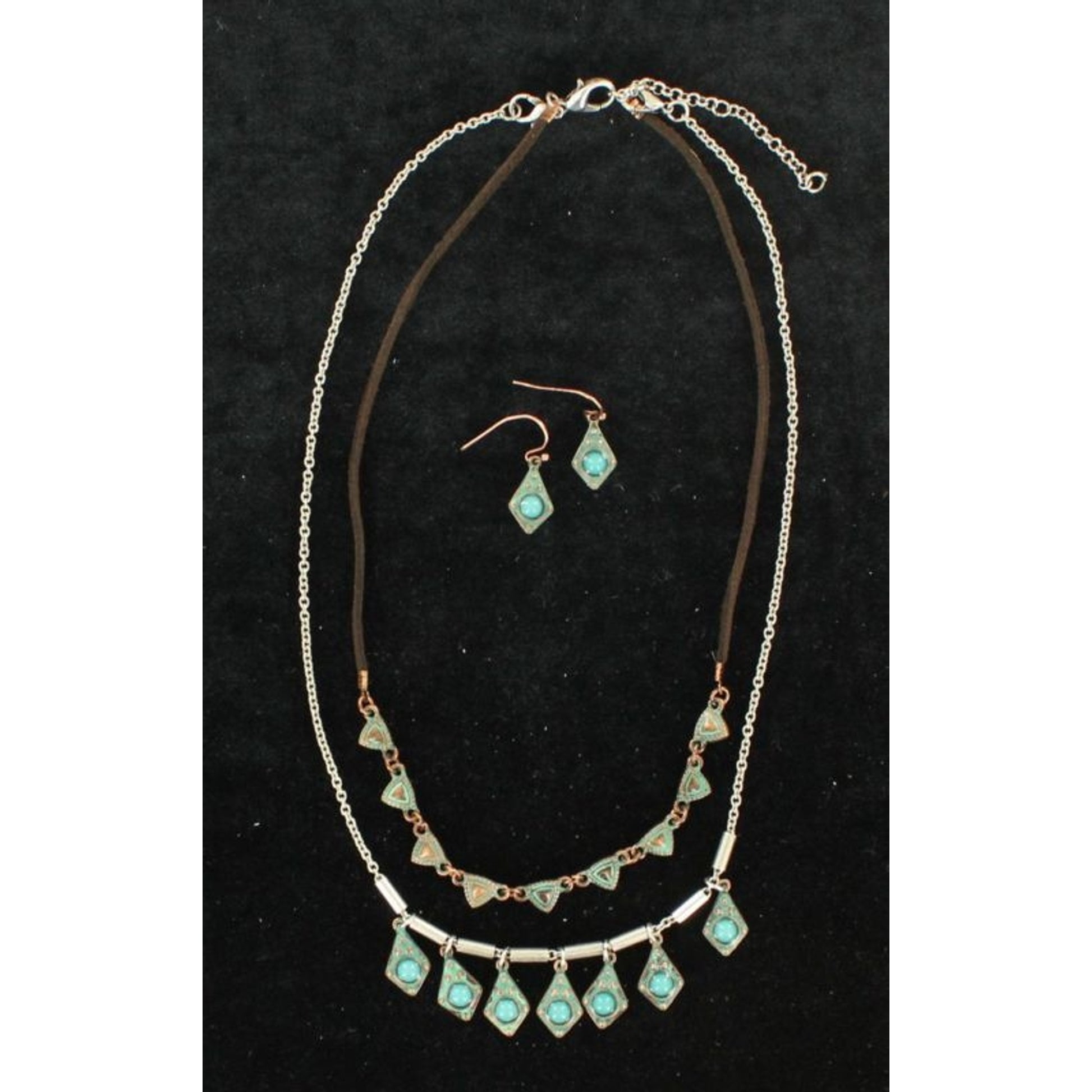 Blazin Roxx Multi Chain Stud Jewelry SetBk/Wh