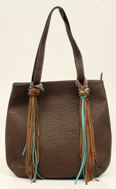 Nocona Jolie Fringe ToteBk/Wh