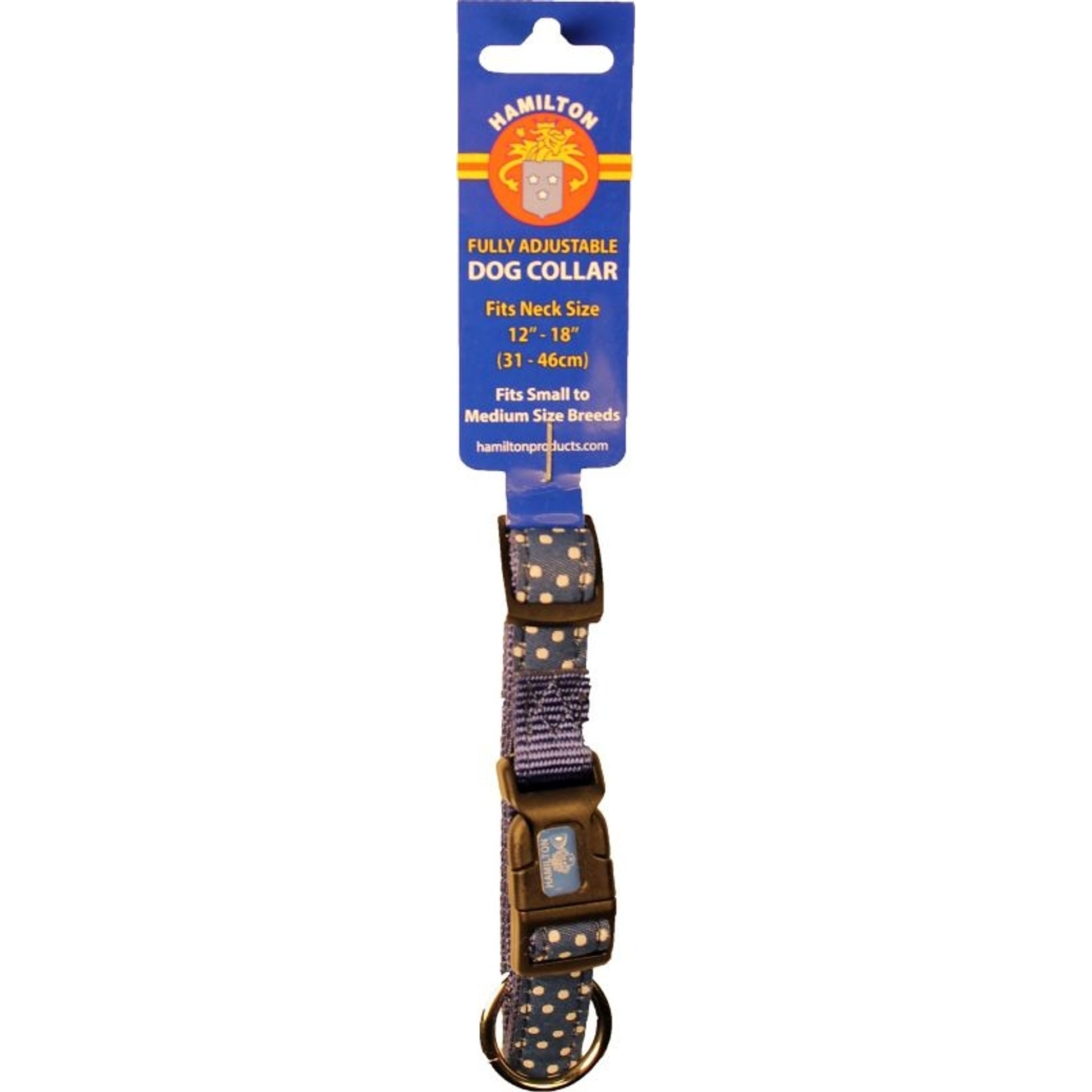 Ribbon Overlay Adj Dog Collar 5/8x12-18 BluDots