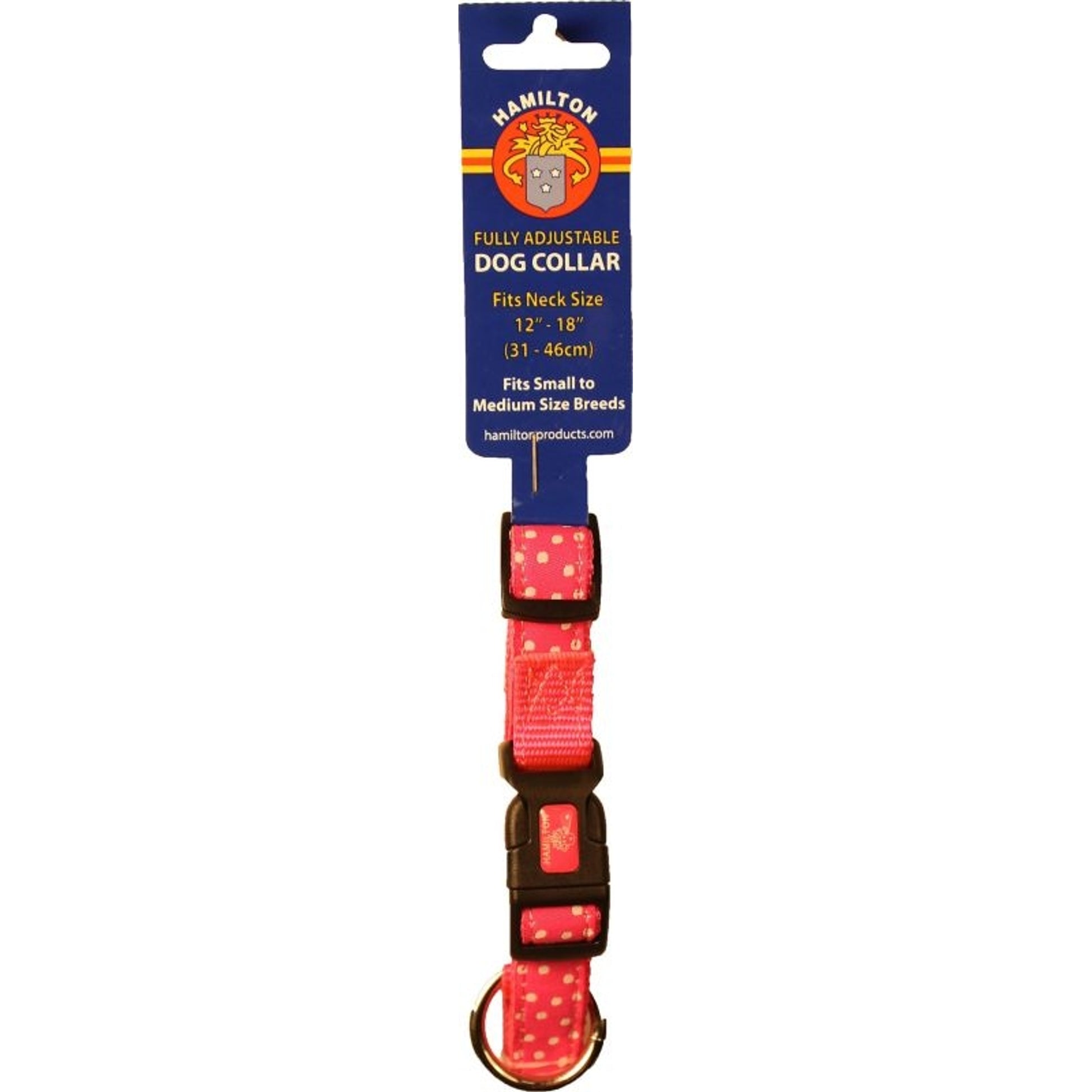Ribbon Overlay Adj Dog Collar 5/8x12-18 PnkDots