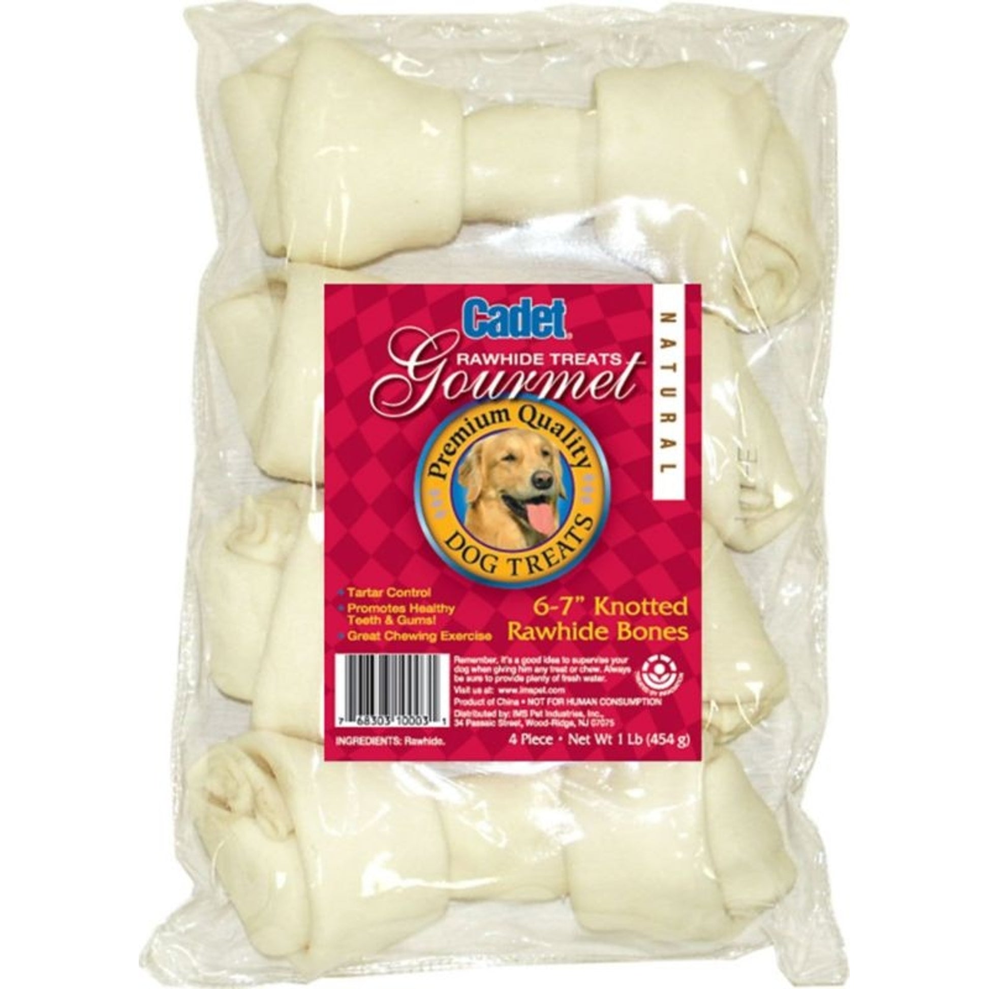 Cadet Rawhide Knotted Bone 6-7 Value Pack 1 lb Nat