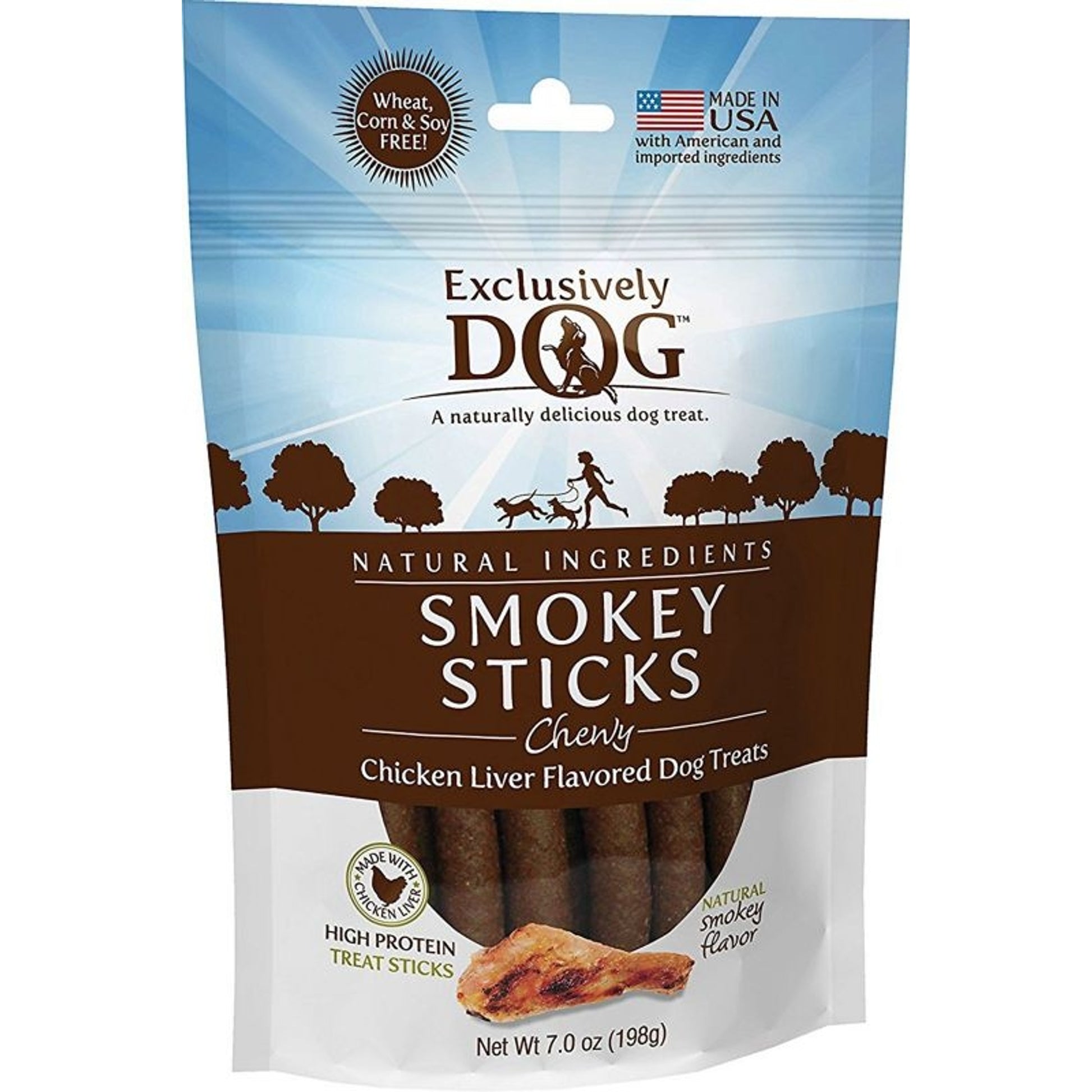 Exclusively Dog SmokeySticks Dog Treats 7oz ChkLiv