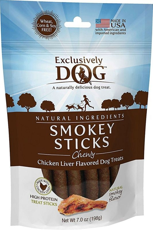 Exclusively Dog SmokeySticks Dog Treats 7oz ChkLiv