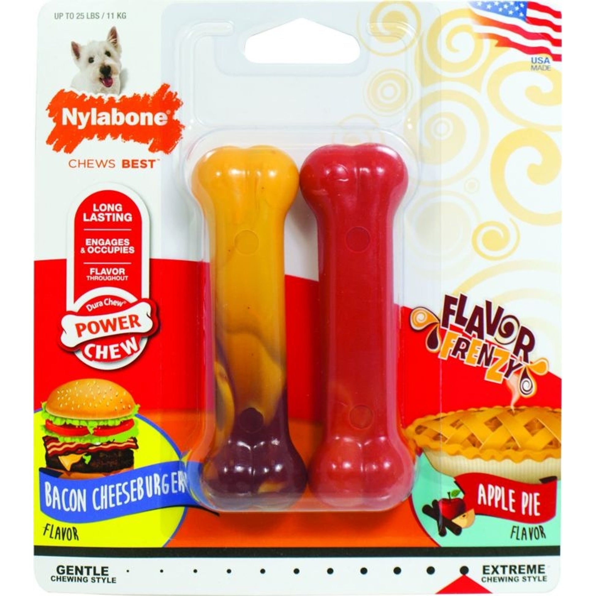 Nylabone Flavor Frenzy - 2 PK Regular Bacon Apple