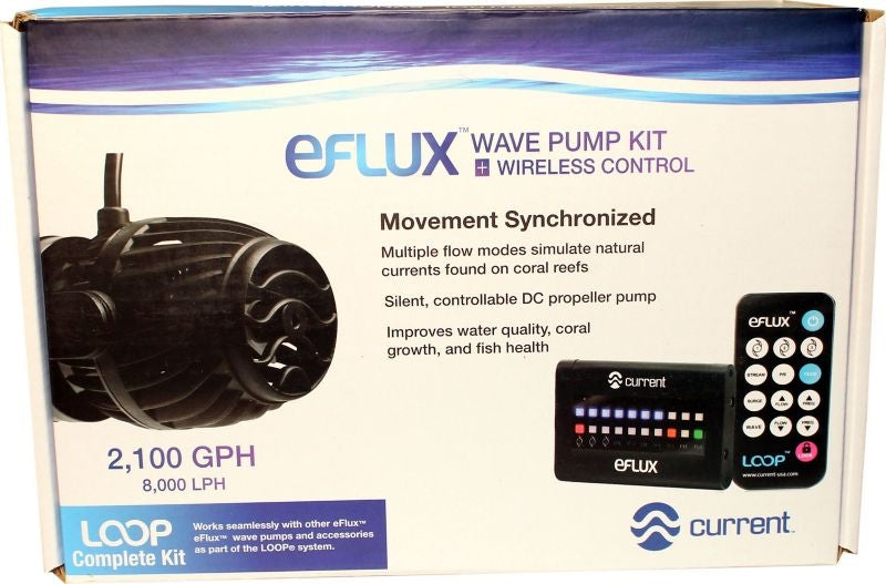 Eflux Wave Pump Kit Loop Compatible 2100 gph Blk
