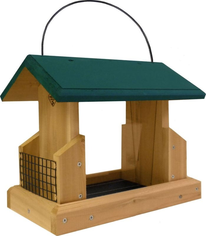 1000 West Deluxe Cedar Hopper Feeder Suet Holder