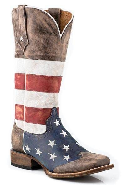 Roper Ladies American West Boot 10 Red/White/Blue