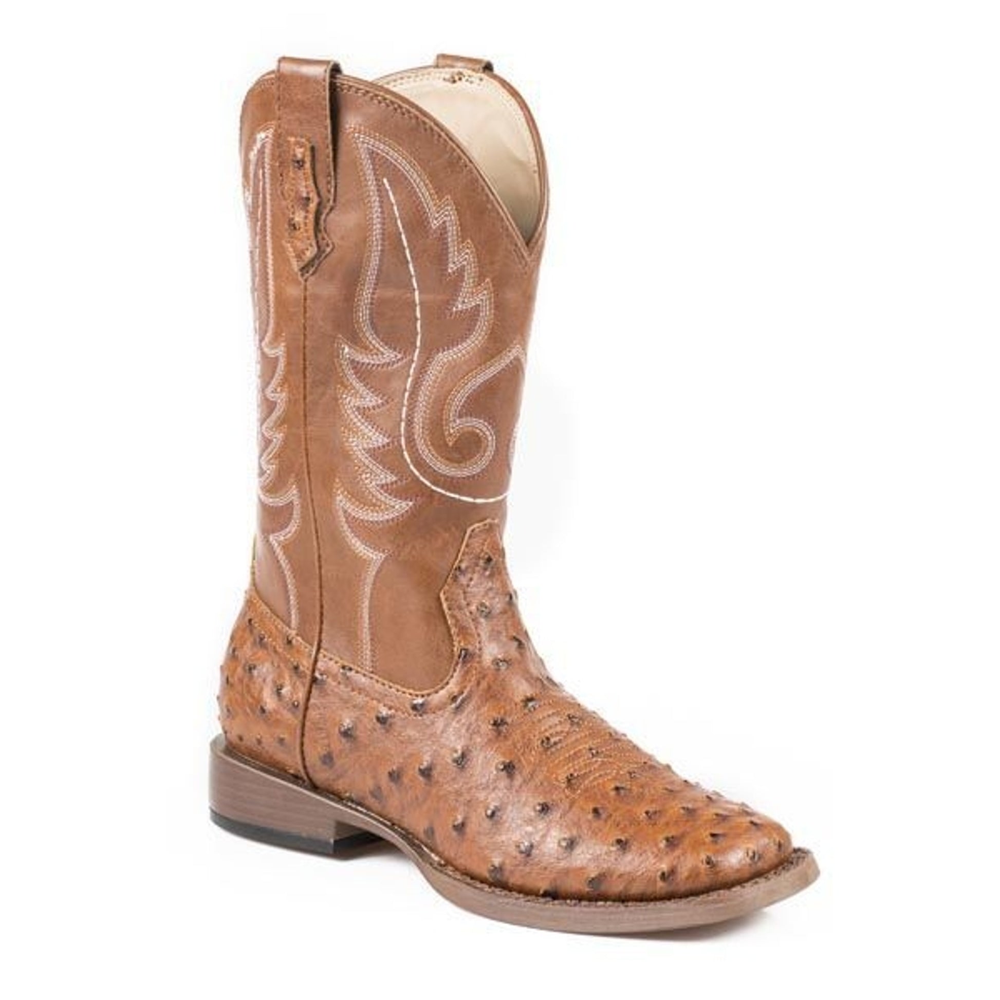 Roper Ladies Leopard Wide Sq Toe Boots 11 Tan