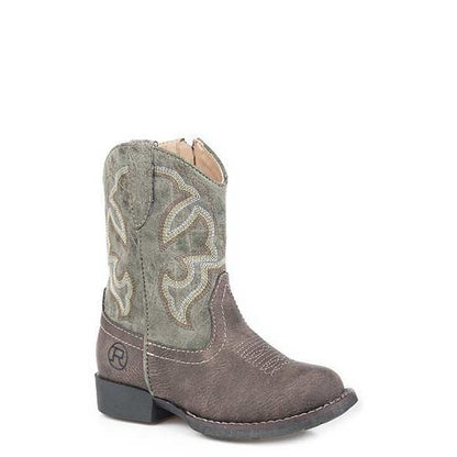 Roper Toddler Round Toe Cowgirl Boot 5 Brown/Green