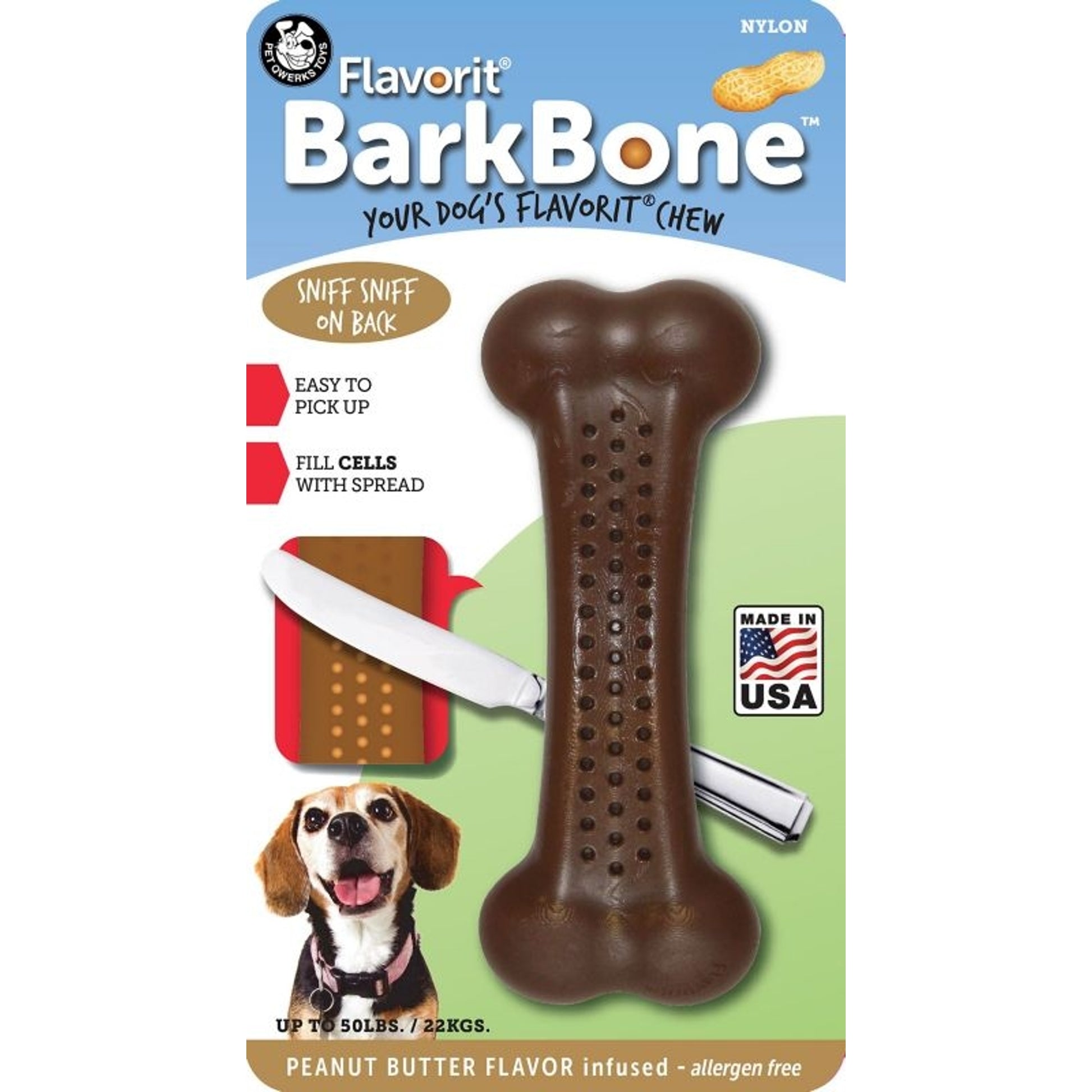 Barkbone Flavored Nylon Bone LG Peanut Butter