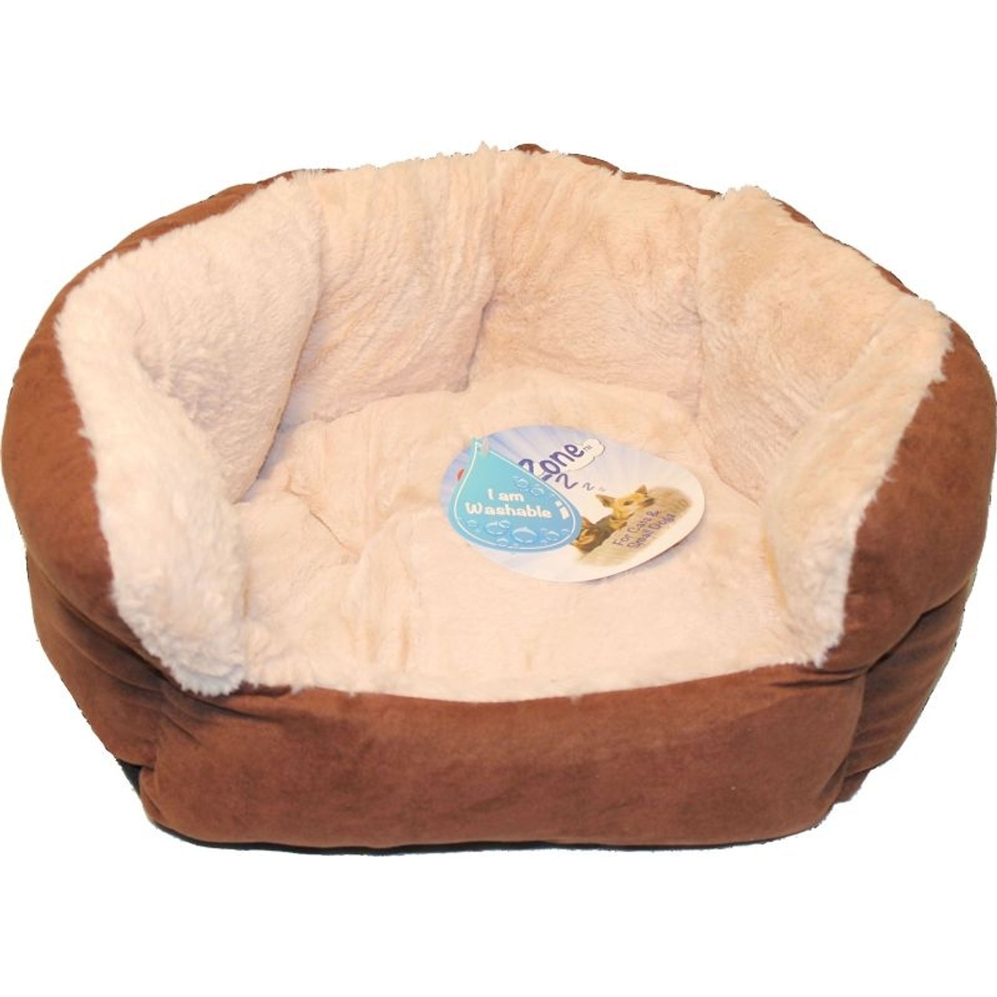 Sleep Zone Reversible Cushion Bed 18 In Chocolate