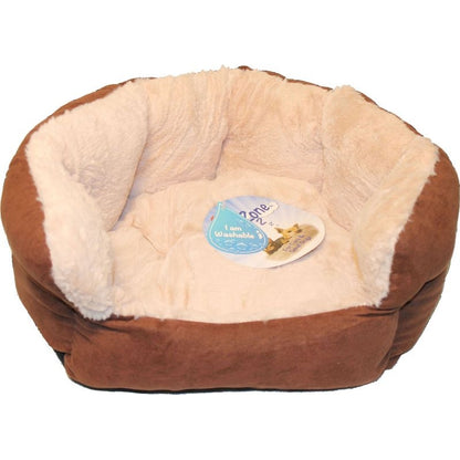 Sleep Zone Reversible Cushion Bed 18 In Chocolate