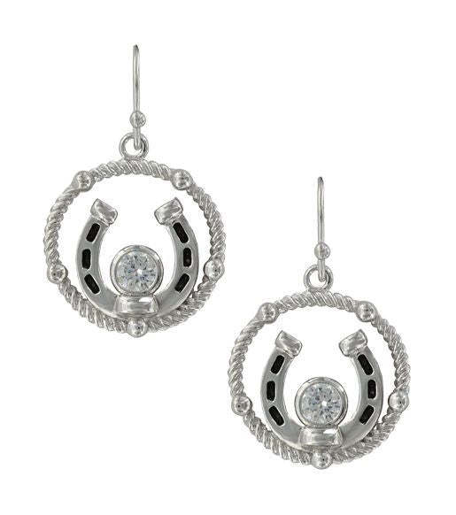 MontanaSilversmith Roped Hanging Horseshoe Earring
