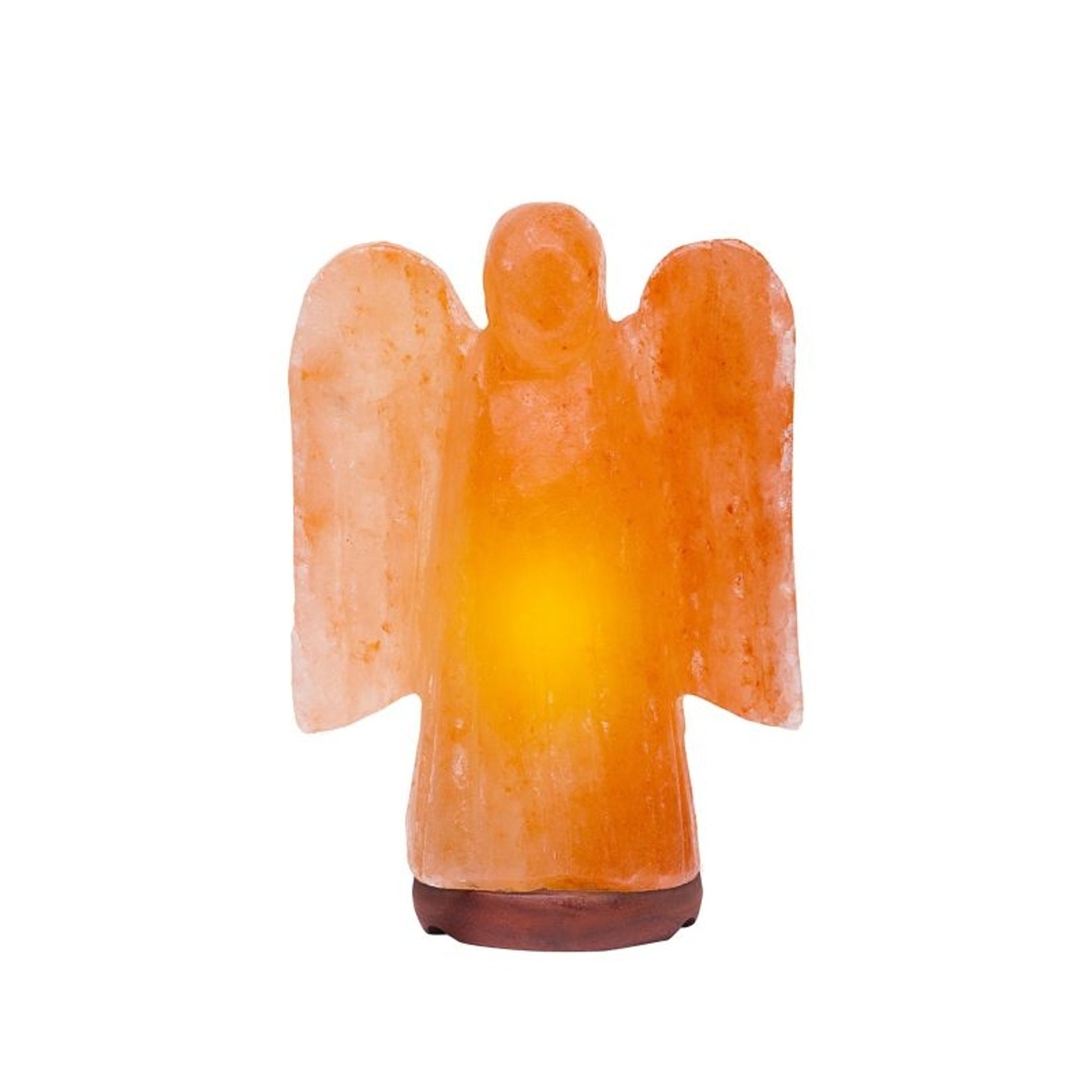 Himalayan Rock Salt Large Angel Lamp 7lbs Bk/Wh