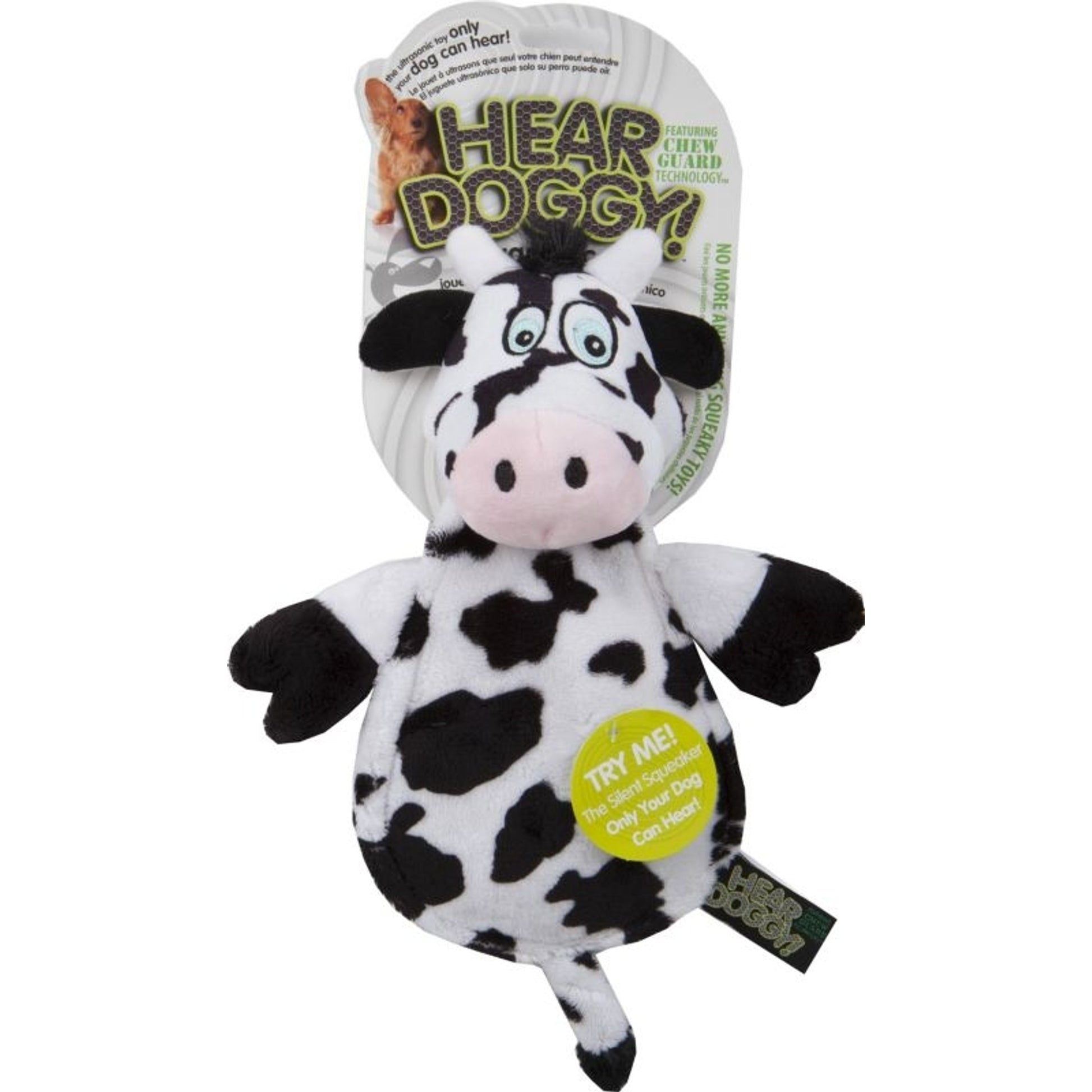 Hear Doggy Flattie Cow Small Black/White
