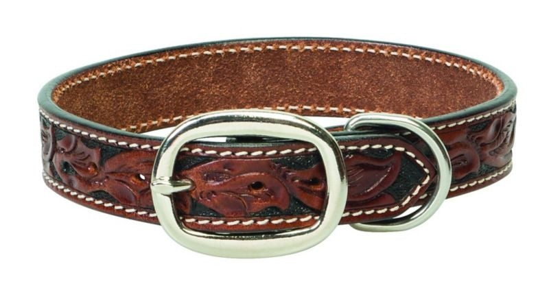 Weaver Carved Chestnut Dog Collar