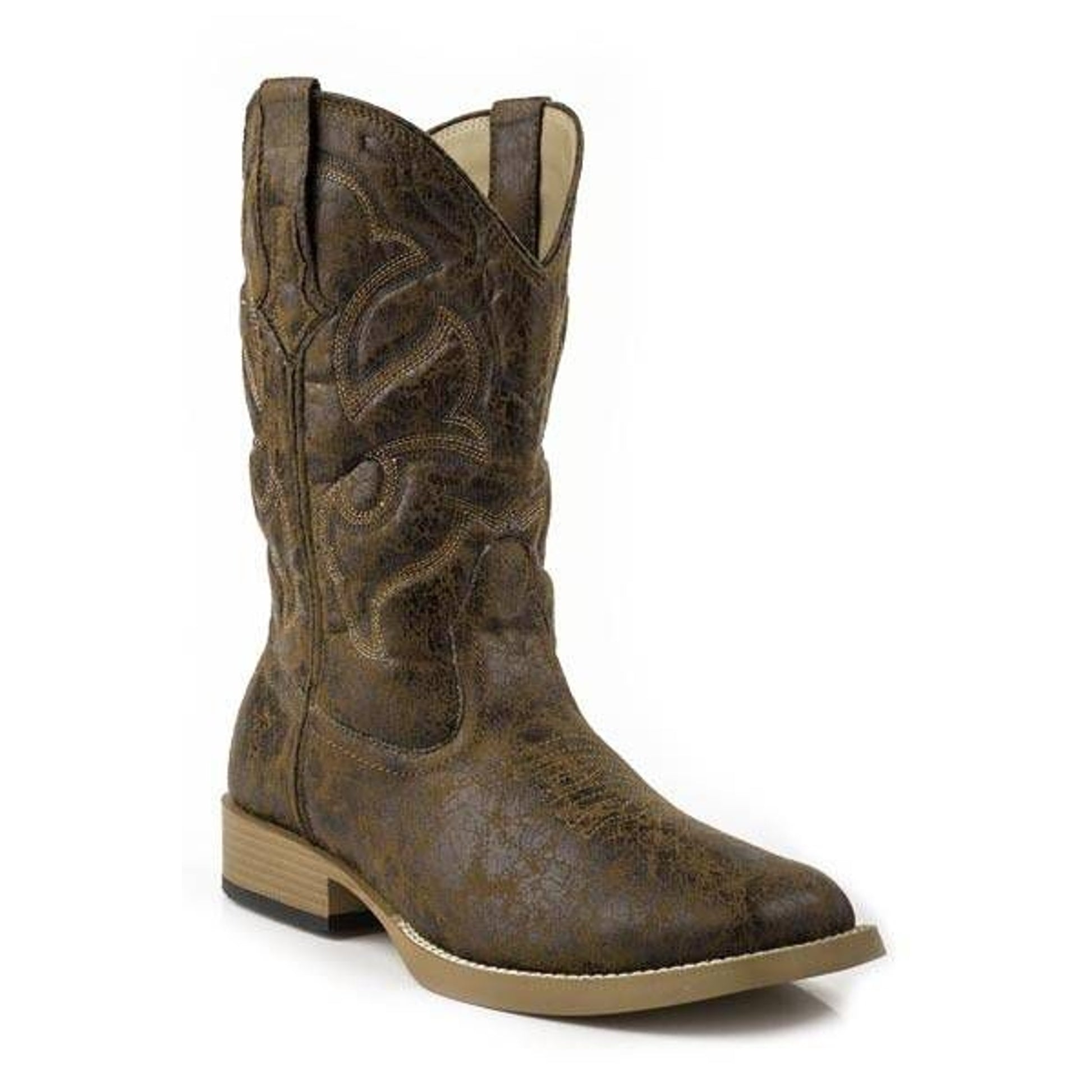 Roper Mens Scout Wide Sq Toe Western Boot