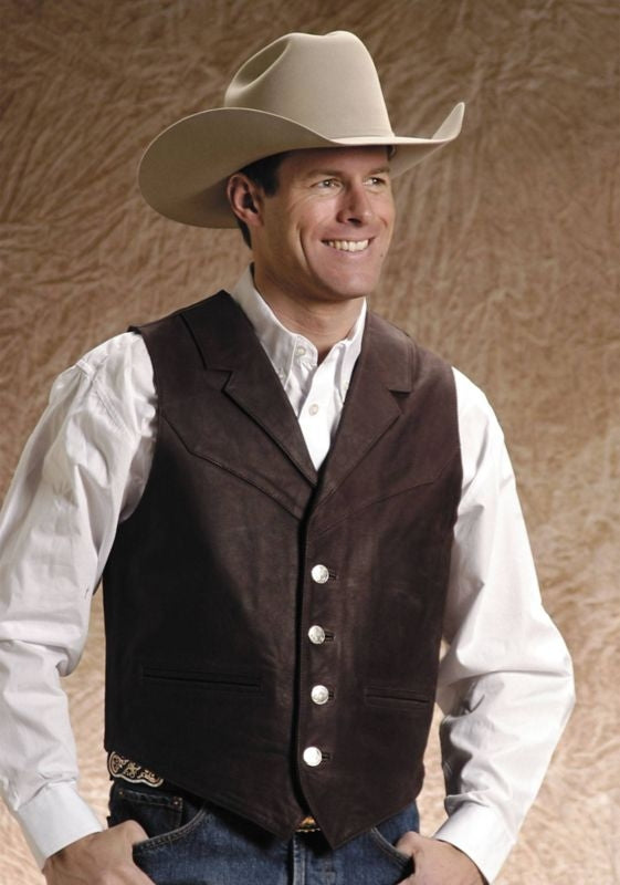 Roper Mens Big Man Nappa Notch Collar Vest XXXL