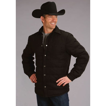 Stetson Mens Canvas Shirt Jacket LG Black