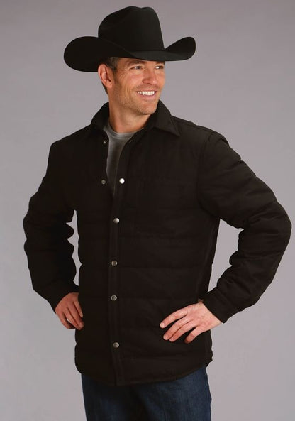Stetson Mens Canvas Shirt Jacket LG Black