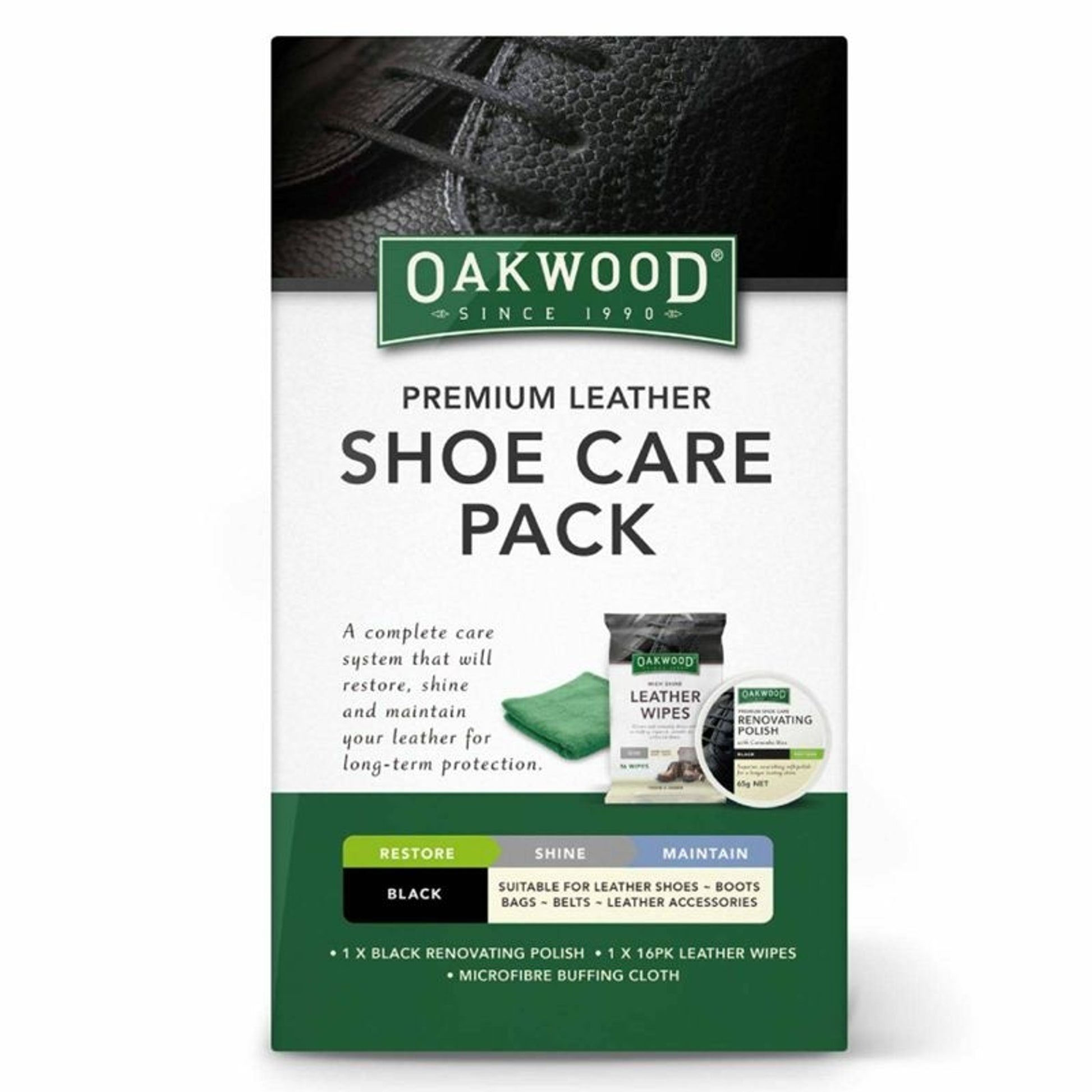 Oakwood Shoe Care Pack Black