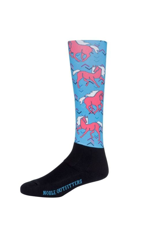 Over The Calf Peddies Girls Prints Pony in Pink Po