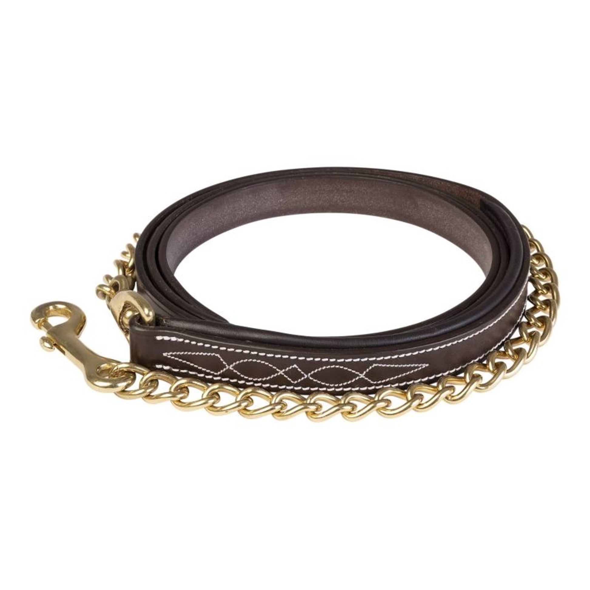 Huntley Equestrian Leather Lead with Chain 6' Hava