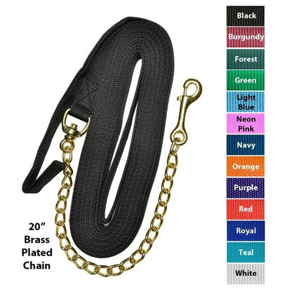 Jacks Nylon Lunge Line with 20" Brass Plated Chain