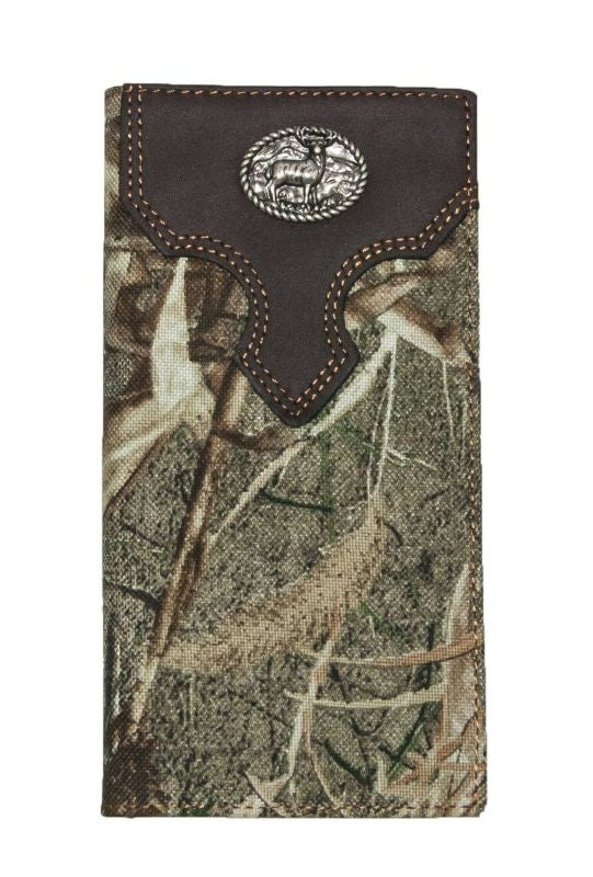 Mossy Oak Rodeo Wallet with Deer Concho Brown