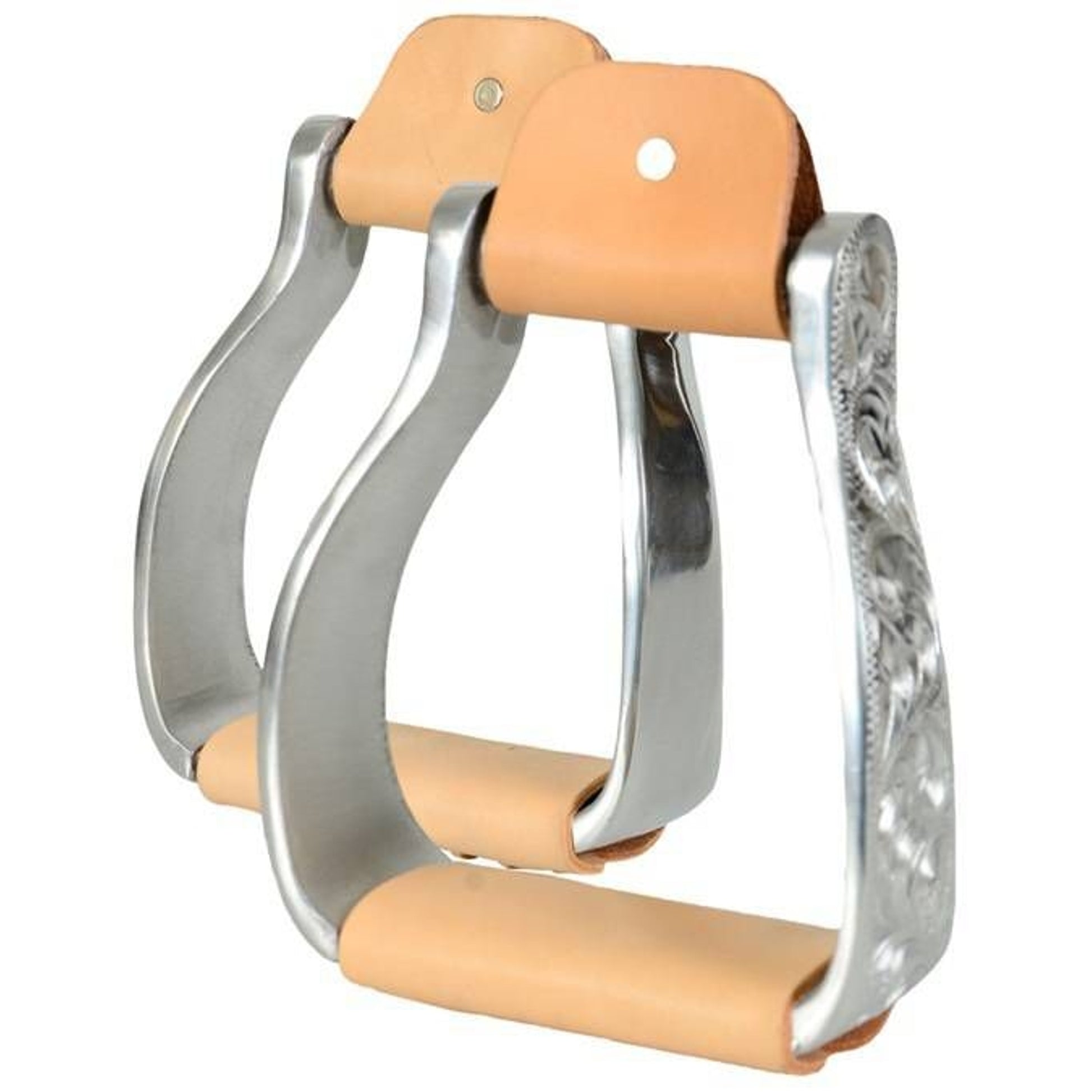 Jacks Western Engraved Stirrups Sold in Pairs Alum