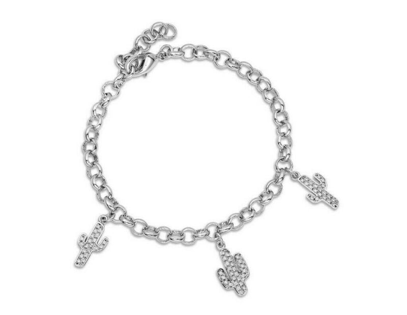 Montana Silversmiths Ladies Triple Cactus Charm Br