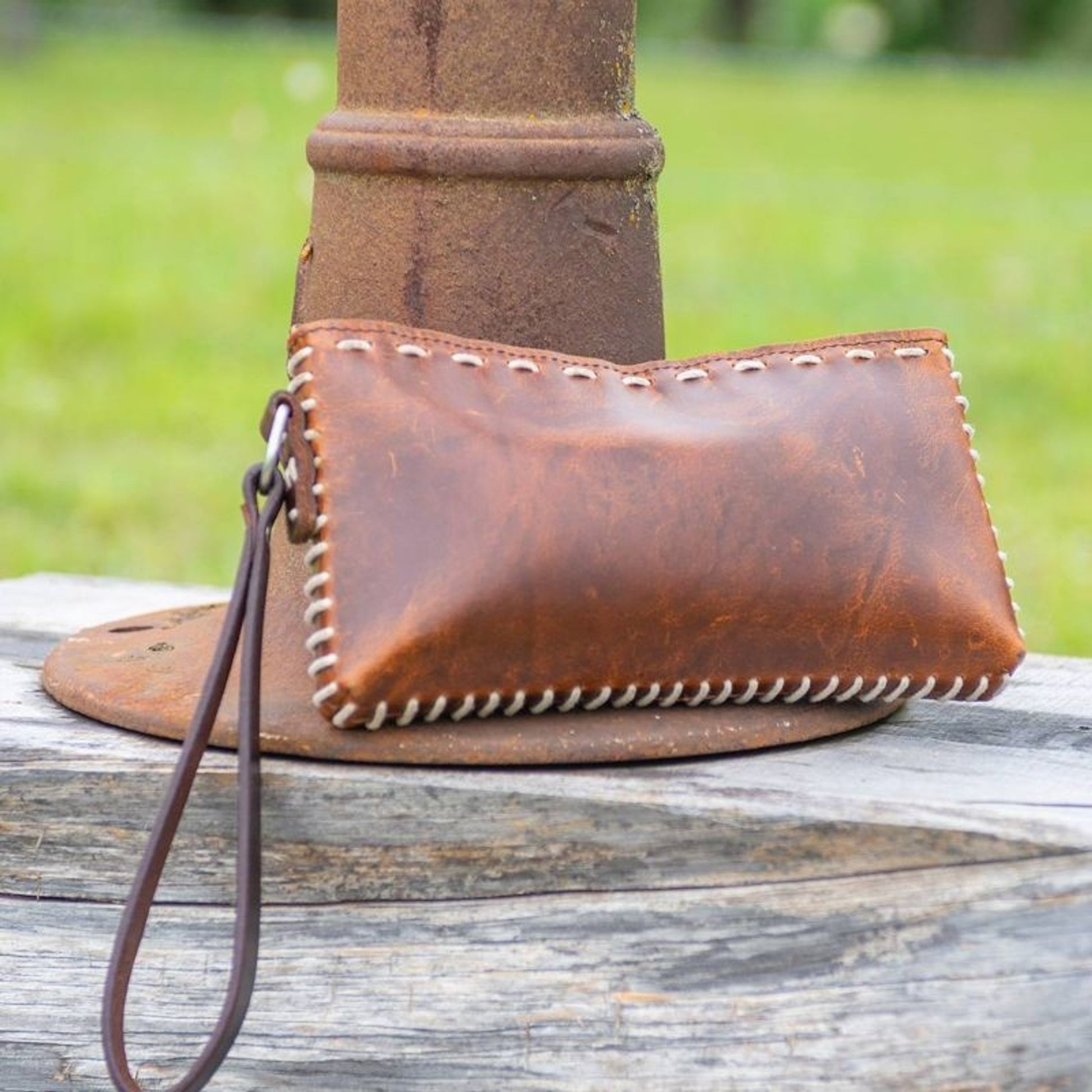 Cashel Clutch Bag with Buck Stitching 8.5" x 4.5"