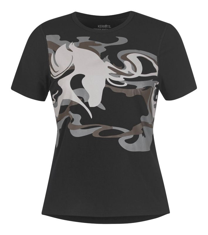 Kerrits Ladies Marble Horse Tee Shirt 1X-Large Bla