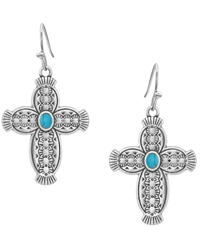Montana Silversmiths Royal Western Opal Cross Earr