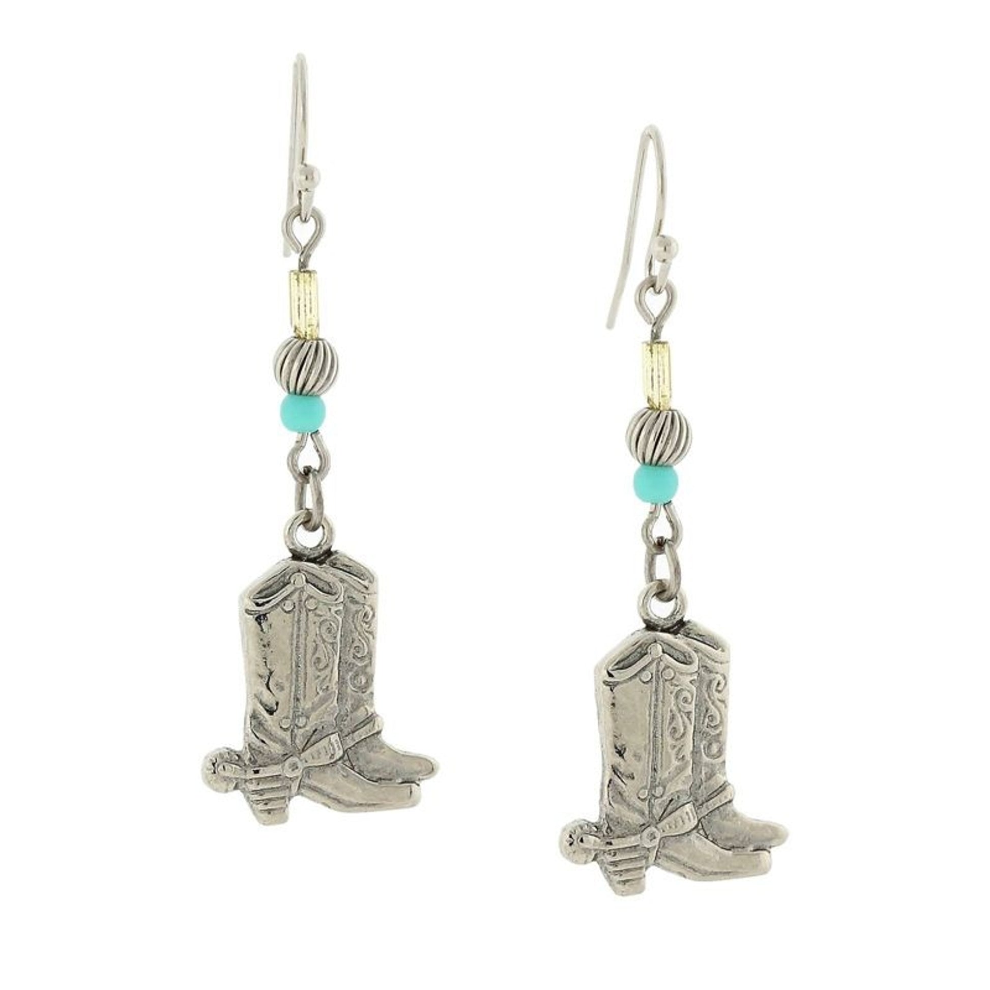 1928 Jewelry Faux Turquoise Accent Western Boots D
