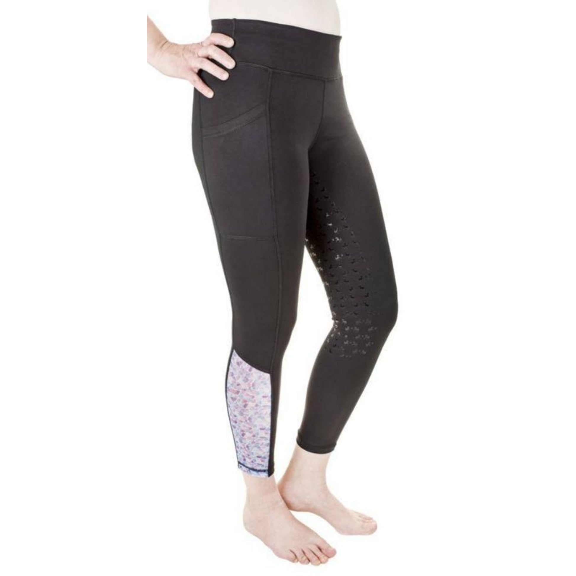Equine Couture Ladies Smyrna Tights Small Black/Wi