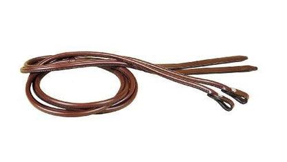 Tory Fully Rolled Reins-Chicago Screw Bit Ends Brn