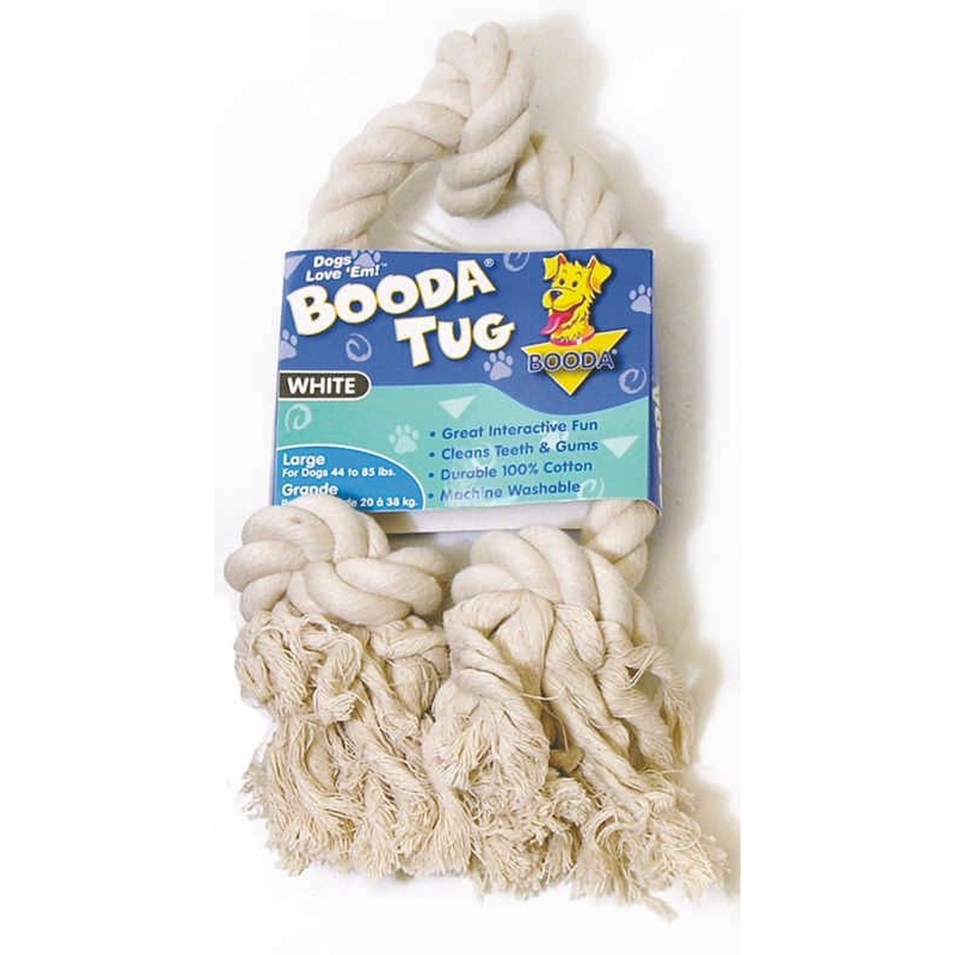 Booda Dog Dual Action Rope Tug X-Large White