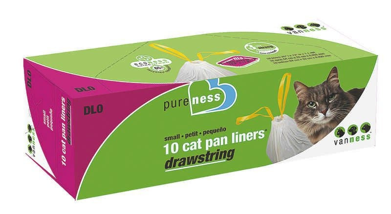 Drawstring Cat Litter Pan Liners SM-10pack Ivory