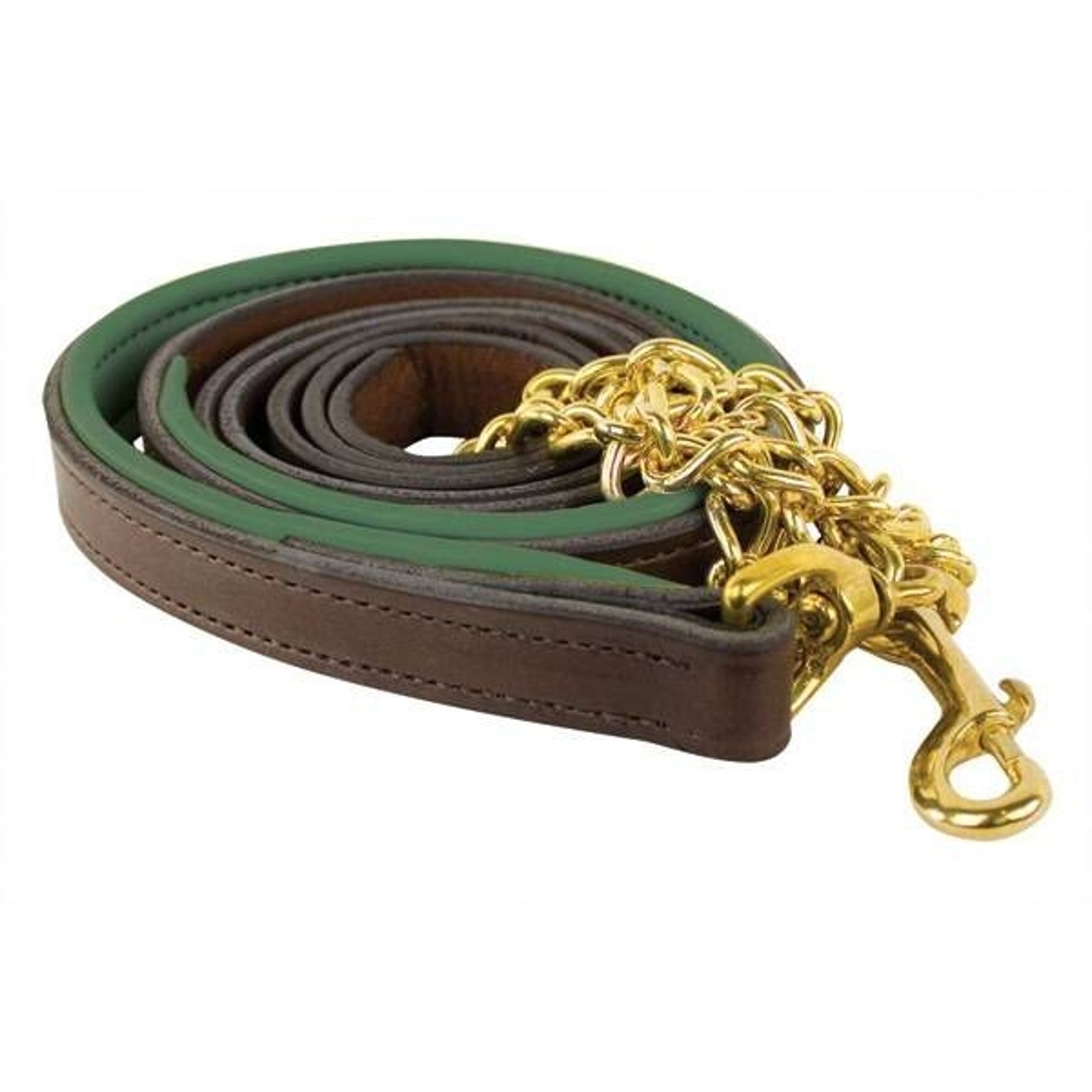Perris 6Ft Leather Padded Lead with Chain