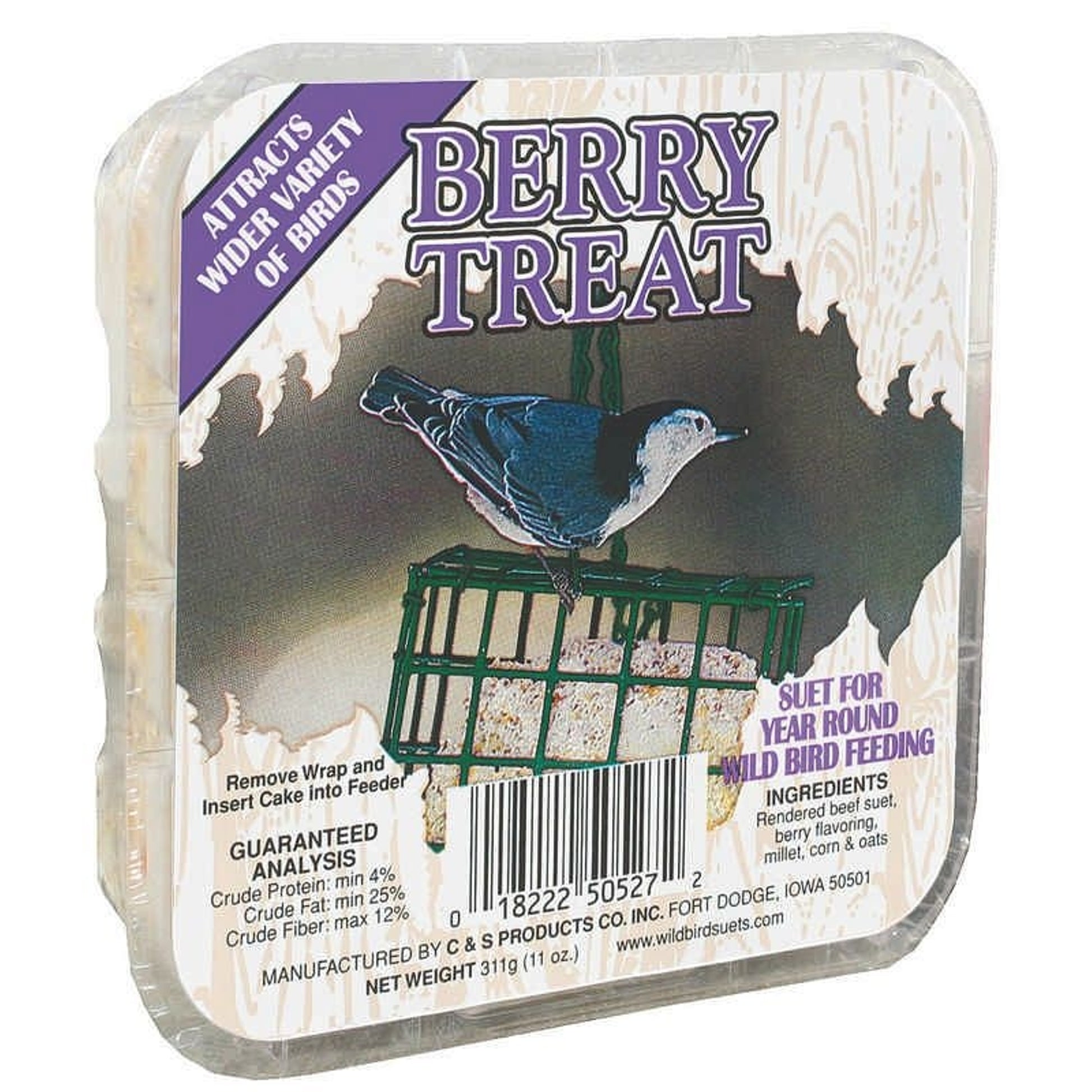 C/S Suet Treat Cake For Wild Birds 11.75oz Berry