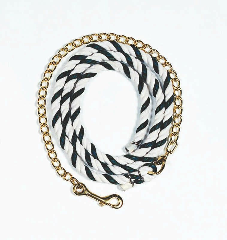 Horse Lead Rope With Chain 6 1/2ft Brn