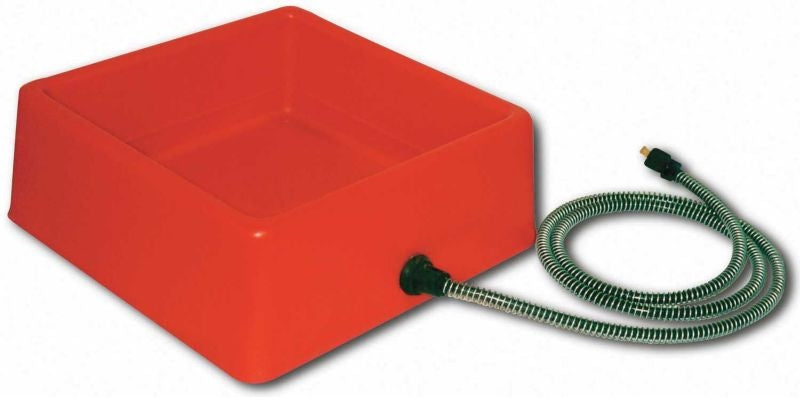 Heated Square Pet Bowl 60 Watt Red