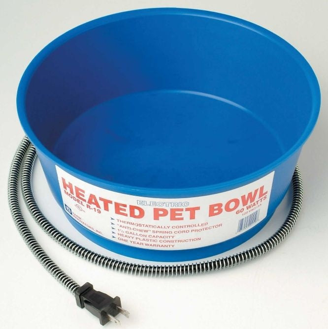 Heated Round Pet Bowl 60 Watt Blue