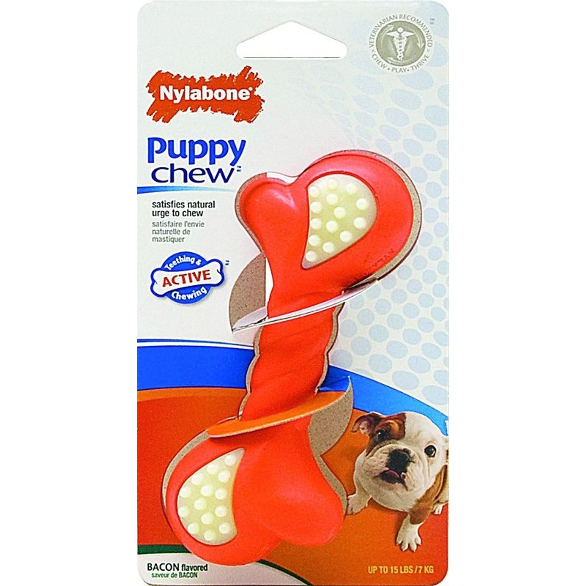 Nylabone Puppy Double Action Chew Medium Orange