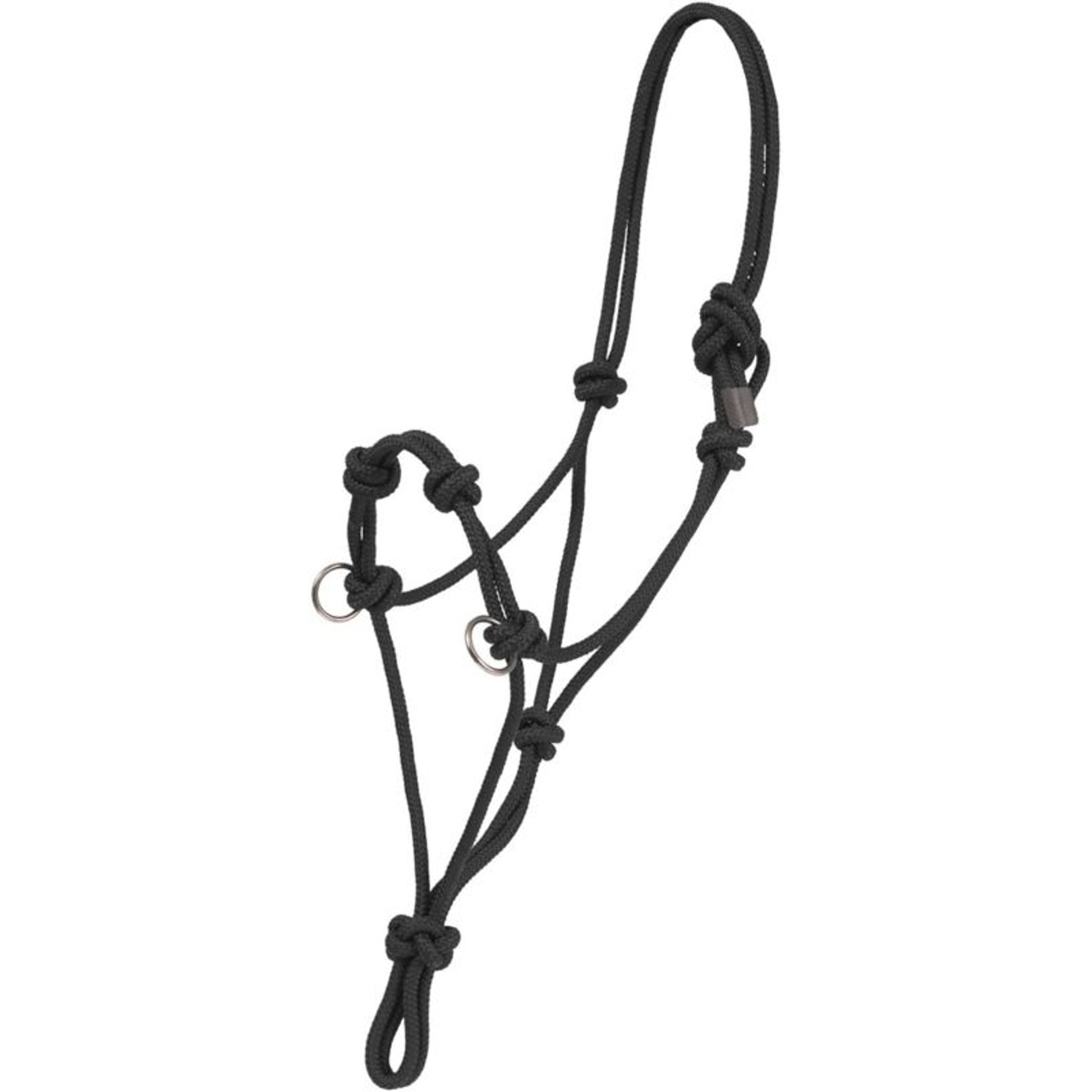 Basic Poly Side Pull Rope Training Halter Black