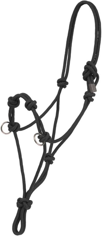 Basic Poly Side Pull Rope Training Halter Black