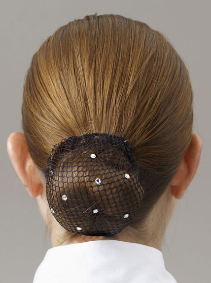 Showquest Swarovski Bun Net One Size Bk/Wh